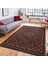 Kahverengi Zeminde Pers Motifli Kilim Desenli Vintage Avangarde Dijital Baskılı Makinede Yıkanabilir Kaymaz Taban Saçaklı Halı 1