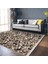 Siyah Zeminde Floral Motifli Çiçek Desenli Floral Dijital Baskılı Makinede Yıkanabilir Kaymaz Taban Saçaklı Halı 1