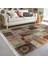 Çok Renki Zeminde Patchwork Motifli Eskitme Desenli Etnik Motifler Vintage Dijital Baskılı Makinede Yıkanabilir Kaymaz Taban Saçaklı Halı 2