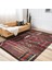 Kiremit Zeminde Kilim Motifli Eskitme Desenli Avangarde Etnik Motifler Dijital Baskılı Makinede Yıkanabilir Kaymaz Taban Saçaklı Halı 1