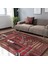 Kiremit Zeminde Kilim Motifli Eskitme Desenli Avangarde Etnik Motifler Dijital Baskılı Makinede Yıkanabilir Kaymaz Taban Saçaklı Halı 2