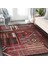 Kiremit Zeminde Kilim Motifli Eskitme Desenli Avangarde Etnik Motifler Dijital Baskılı Makinede Yıkanabilir Kaymaz Taban Saçaklı Halı 5