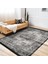 Gri Zeminde Damask Motifli Kilim Desenli Eskitme Motifli Etnik Motifler Dijital Baskılı Makinede Yıkanabilir Kaymaz Taban Saçaklı Halı 2