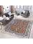 Kremit Zeminde Antik Motifli Kilim Desenli Vintage Avangarde Dijital Baskılı Makinede Yıkanabilir Kaymaz Taban Saçaklı Halı 3