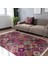 Kırmızı Zeminde Patchwork Motifli Geleneksel Desenli Geometrik Vintage Dijital Baskılı Makinede Yıkanabilir Kaymaz Taban Saçaklı Halı 1