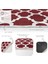 Bordo Zeminde Ogea Motifli Morrocan Desenli Geometrik Klasik Dijital Baskılı Makinede Yıkanabilir Kaymaz Taban Saçaklı Halı 4