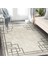 Krem Zeminde Kilim Motifli Çerçeve Desenli Geometrik Klasik Dijital Baskılı Makinede Yıkanabilir Kaymaz Taban Saçaklı Halı 1