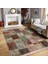 Çok Renki Zeminde Patchwork Motifli Eskitme Desenli Etnik Motifler Vintage Dijital Baskılı Makinede Yıkanabilir Kaymaz Taban Saçaklı Halı 1