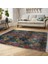 Otantik Zeminde Örme Motifli Kilim Desenli Eskitme Motifli Vintage Dijital Baskılı Makinede Yıkanabilir Kaymaz Taban Saçaklı Halı 5