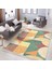Rengarenk Zeminde Art Deco Motifli Kilim Desenli Geometrik Klasik Dijital Baskılı Makinede Yıkanabilir Kaymaz Taban Saçaklı Halı 1