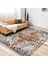 Kırmızı Zeminde Kilim Motifli Iran Desenli Eskitme Motifli Avangarde Dijital Baskılı Makinede Yıkanabilir Kaymaz Taban Saçaklı Halı 3
