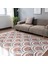 Beyaz Zeminde Art Deco Motifli Patchwork Desenli Geometrik Dijital Baskılı Makinede Yıkanabilir Kaymaz Taban Saçaklı Halı 1