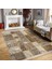 Kahverengi Zeminde Patchwork Motifli Yöresel Desenli Etnik Motifler Klasik Baskılı Makinede Yıkanabilir Kaymaz Taban Saçaklı Halı 5