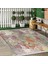 Krem Zeminde Örgü Motifli Kilim Desenli Eskitme Motifli Modern Dijital Baskılı Makinede Yıkanabilir Kaymaz Taban Saçaklı Halı 3