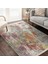Krem Zeminde Örgü Motifli Kilim Desenli Eskitme Motifli Modern Dijital Baskılı Makinede Yıkanabilir Kaymaz Taban Saçaklı Halı 5