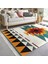 Krem Zeminde Geleneksel Motifli Kilim Desenli Etnik Motifler Geometrik Dijital Baskılı Makinede Yıkanabilir Kaymaz Taban Saçaklı Halı 1