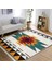 Krem Zeminde Geleneksel Motifli Kilim Desenli Etnik Motifler Geometrik Dijital Baskılı Makinede Yıkanabilir Kaymaz Taban Saçaklı Halı 5
