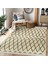 Krem - Siyah Zeminde Kilim Motifli Yöresel Desenli Geometrik Eskitme Motifli Dijital Baskılı Makinede Yıkanabilir Kaymaz Taban Saçaklı Halı 2