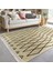 Krem - Siyah Zeminde Kilim Motifli Yöresel Desenli Geometrik Eskitme Motifli Dijital Baskılı Makinede Yıkanabilir Kaymaz Taban Saçaklı Halı 5