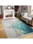 Mavi - Gold Zeminde Altın Motifli Mermer Desenli Modern Klasik Dış Mekan & Outdoor Banyo Dijital Baskılı Makinede Yıkanabilir Kaymaz Taban Saçaklı Halı 3