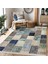 Anadolu Zeminde Patchwork Motifli Etnik Desenli Vintage Dijital Baskılı Makinede Yıkanabilir Kaymaz Taban Saçaklı Halı 3
