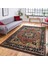 Renkli Zeminde Kilim Motifli Hereke Desenli Avangarde Etnik Motifler Dijital Baskılı Makinede Yıkanabilir Kaymaz Taban Saçaklı Halı 1
