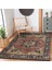 Renkli Zeminde Kilim Motifli Hereke Desenli Avangarde Etnik Motifler Dijital Baskılı Makinede Yıkanabilir Kaymaz Taban Saçaklı Halı 5