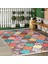 Çok Renkli Zeminde Patchwork Motifli Geleneksel Desenli Geometrik Klasik Dijital Baskılı Makinede Yıkanabilir Kaymaz Taban Saçaklı Halı 2
