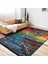 Kanvas Zeminde Yağlı Boya Motifli Modern Sanat Desenli Modern Yatak Odası Dış Mekan & Outdoor Dijital Baskılı Makinede Yıkanabilir Kaymaz Taban Saçaklı Halı 5