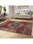 Kırmızı Zeminde Yöresel Motifli Kilim Desenli Eskitme Motifli Avangarde Dijital Baskılı Makinede Yıkanabilir Kaymaz Taban Saçaklı Halı 1