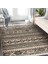 Kahverengi - Krem Zeminde Geleneksel Motifli Kilim Desenli Etnik Motifler Geometrik Dijital Baskılı Makinede Yıkanabilir Kaymaz Taban Saçaklı Halı 2