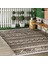 Kahverengi - Krem Zeminde Geleneksel Motifli Kilim Desenli Etnik Motifler Geometrik Dijital Baskılı Makinede Yıkanabilir Kaymaz Taban Saçaklı Halı 3