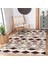 Krem - Kahverengi Zeminde Yöresel Motifli Geometrik Desenli Etnik Motifler Vintage Dijital Baskılı Makinede Yıkanabilir Kaymaz Taban Saçaklı Halı 3
