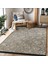 Kahverengi Zeminde Kilim Motifli Dokuma Halı Desenli Geometrik Dijital Baskılı Makinede Yıkanabilir Kaymaz Taban Saçaklı Halı 1