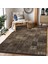 Kahverengi Zeminde Patchwork Motifli Yöresel Desenli Vintage Eskitme Motifli Dijital Baskılı Makinede Yıkanabilir Kaymaz Taban Saçaklı Halı 3