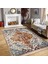 Kırmızı Zeminde Kilim Motifli Iran Desenli Eskitme Motifli Avangarde Dijital Baskılı Makinede Yıkanabilir Kaymaz Taban Saçaklı Halı 1