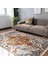 Kırmızı Zeminde Kilim Motifli Iran Desenli Eskitme Motifli Avangarde Dijital Baskılı Makinede Yıkanabilir Kaymaz Taban Saçaklı Halı 5
