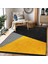Sarı - Siyah Zeminde Geometrik Motifli Modern Desenli Geometrik Dijital Baskılı Makinede Yıkanabilir Kaymaz Taban Saçaklı Halı 5