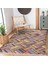 Çok Renkli Zeminde Patchwork Motifli Geleneksel Desenli Geometrik Klasik Koridor & Antre Banyo Dijital Baskılı Makinede Yıkanabilir Kaymaz Taban Saçaklı Halı 5