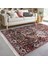 Kırmızı Zeminde Dokuma Halı Motifli Kilim Desenli Etnik Motifler Eskitme Motifli Dijital Baskılı Makinede Yıkanabilir Kaymaz Taban Saçaklı Halı 2