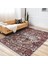 Kırmızı Zeminde Dokuma Halı Motifli Kilim Desenli Etnik Motifler Eskitme Motifli Dijital Baskılı Makinede Yıkanabilir Kaymaz Taban Saçaklı Halı 3
