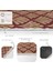 Bordo Zeminde Altın Motifli Yaprak Desenli Floral Dijital Baskılı Makinede Yıkanabilir Kaymaz Taban Saçaklı Halı 4