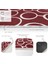 Bordo Zeminde Iskandinav Motifli Ok Desenli Geometrik Klasik Dijital Baskılı Makinede Yıkanabilir Kaymaz Taban Saçaklı Halı 4