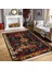 Lacivert Zeminde Eskitme Motifli Kilim Desenli Eskitme Motifli Etnik Motifler Dijital Baskılı Makinede Yıkanabilir Kaymaz Taban Saçaklı Halı 5