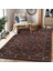 Kahverengi Zeminde Kilim Motifli Etnik Desenli Etnik Motifler Vintage Dış Mekan & Outdoor Yatak Odası Dijital Baskılı Makinede Yıkanabilir Kaymaz Taban Saçaklı Halı 1