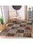 Bej Zeminde Patchwork Motifli Çiçek Desenli Vintage Klasik Dijital Baskılı Makinede Yıkanabilir Kaymaz Taban Saçaklı Halı 1