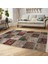 Bej Zeminde Patchwork Motifli Çiçek Desenli Vintage Klasik Dijital Baskılı Makinede Yıkanabilir Kaymaz Taban Saçaklı Halı 2
