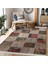 Bej Zeminde Patchwork Motifli Çiçek Desenli Vintage Klasik Dijital Baskılı Makinede Yıkanabilir Kaymaz Taban Saçaklı Halı 5