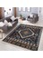Lacivert Zeminde Iran Motifli Kilim Desenli Avangarde Vintage Dijital Baskılı Makinede Yıkanabilir Kaymaz Taban Saçaklı Halı 1