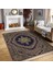 Lacivert Zeminde Osmanlı Motifli Kilim Desenli Eskitme Motifli Vintage Dijital Baskılı Makinede Yıkanabilir Kaymaz Taban Saçaklı Halı 3